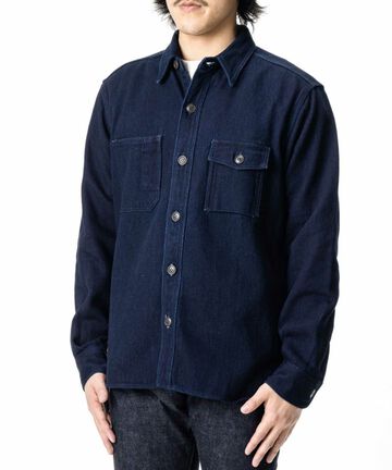 MLS1070M23 Heavy ID dobby work shirts-INDIGO-38,INDIGO, small image number 6