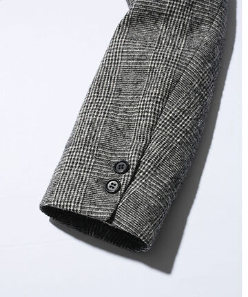 M-18345 C / W GLENCHECK / ROLLING DOWN 3B NOTCHED LAPEL JACKET (3 COLORS),LT GRAY, small image number 4