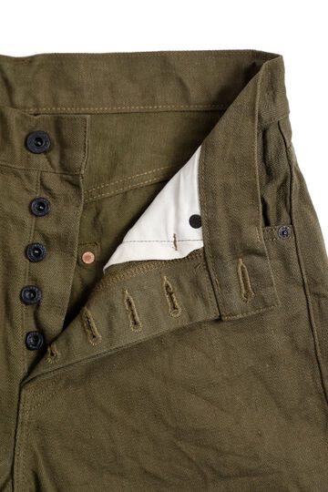 ONI246-OLOL 12oz weft and warp sulfur dyed olive Denim Neat Straight,, small image number 2