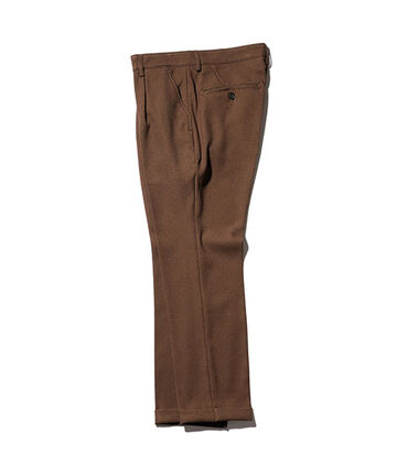 M-18102  / RETORO POLYESTER TWILL / ONE PLEATS STA-PREST TAPERED PANTS,BROWN, small image number 0