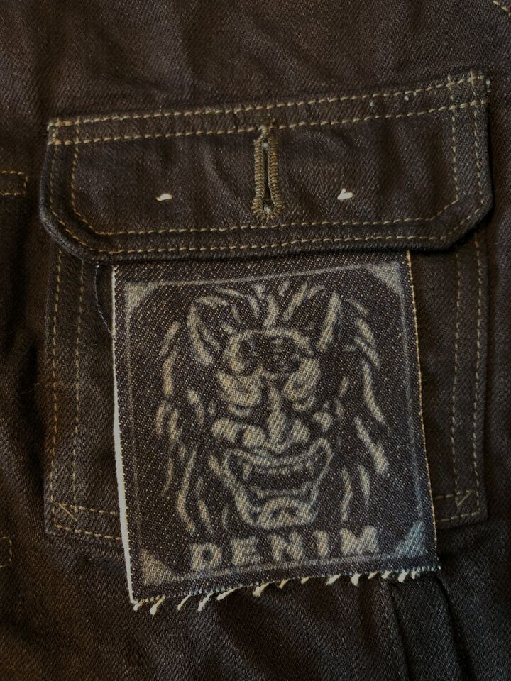 ONI02516-14BLK 14oz Oni Denim (Weft: Black) 2nd Type Jacket with handwarmers,, medium image number 5