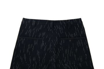 1906 Kasuri Dyed Beach Cloth Trousers Wide Straight,BLACK, small image number 4