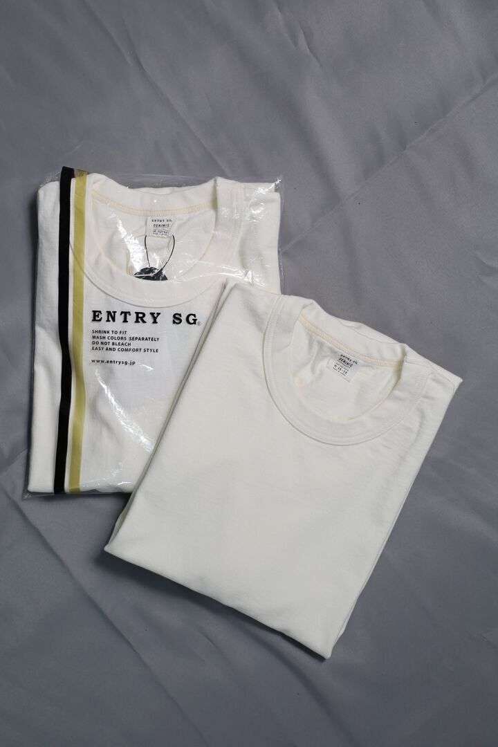 ENTRY SG. &times; DENIMIO Collaboration ESGDM01 STANDARD "Tsuri-ami" T-shirt (WHT,BLK),, medium