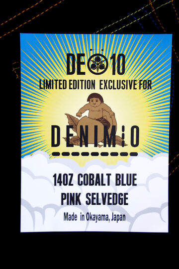 DE010 MOMOTARO JEANS × DENIMIO COLLAB MODEL 14OZ COBALT BLUE WITH PINK SELVEDGE NATURAL TAPERED,, small image number 6