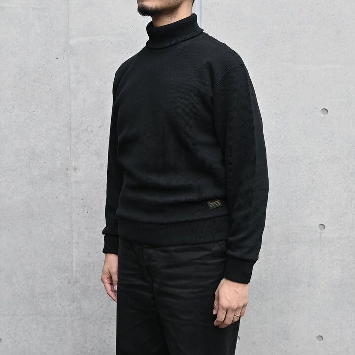 TR24AW-203 Naval High Neck Long Sleeve Shirt,BLACK, medium image number 4