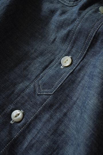 MS003R SELVEDGE CHAMBRAY SHIRT,NATURAL, small image number 6