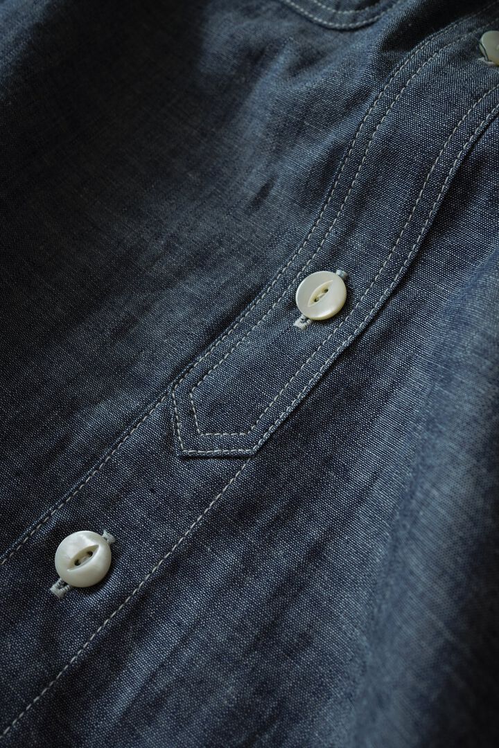 MS003R SELVEDGE CHAMBRAY SHIRT,NATURAL, medium image number 6