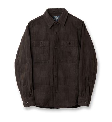 5717 Amami Mud Dyed Jacquard Shirts,BROWN, small image number 2