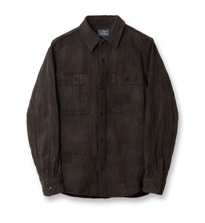 5717 Amami Mud Dyed Jacquard Shirts,BROWN, medium image number 2