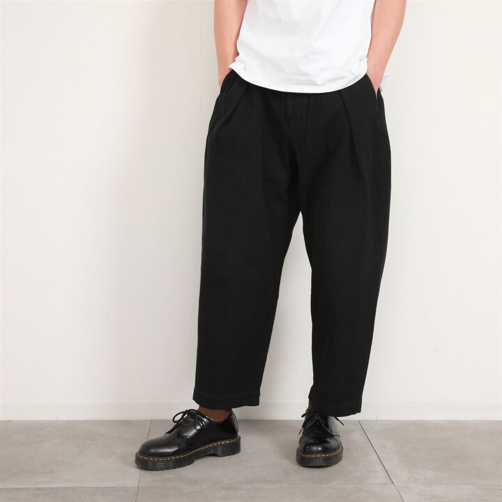 182PT02 Sashiko W-Tuck Pants（BLACK）-BLACK-S,BLACK, medium image number 1