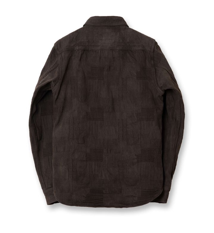 5717 Amami Mud Dyed Jacquard Shirts,BROWN, medium image number 3