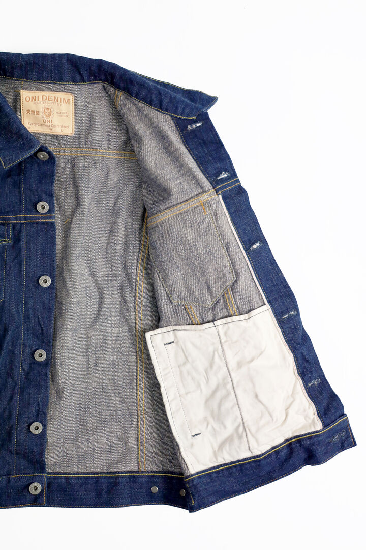 ONI-02527P-KIWAMI 16oz Natural Indigo 3rd Type Jacket with Handwarmers-One Wash-40,, medium image number 7
