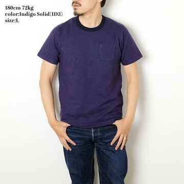 HBP-018 Heavy Weight Indigo T-shirt (3 COLORS),THIN BORDER, small image number 3