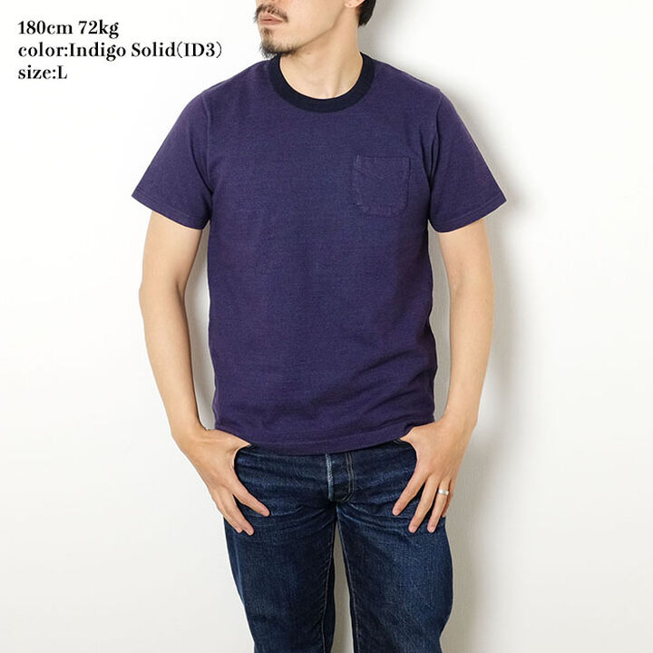 HBP-018 Heavy Weight Indigo T-shirt (3 COLORS),THIN BORDER, medium image number 3
