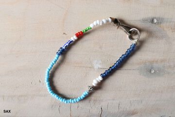 BR-8465 BEADS BRACELET (6COLORS),SAX, small image number 0