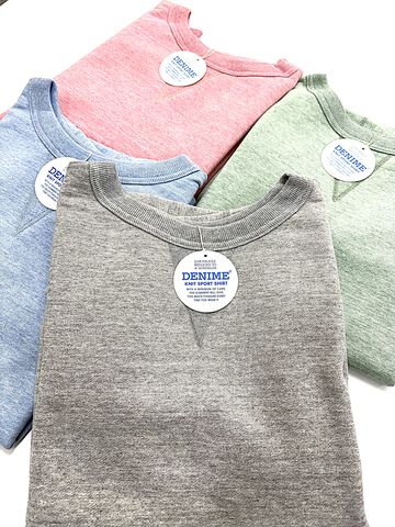 Lot 268 88/12 Heather 4-Needle Front V Crewneck Sweatshirt,GREEN, small image number 3