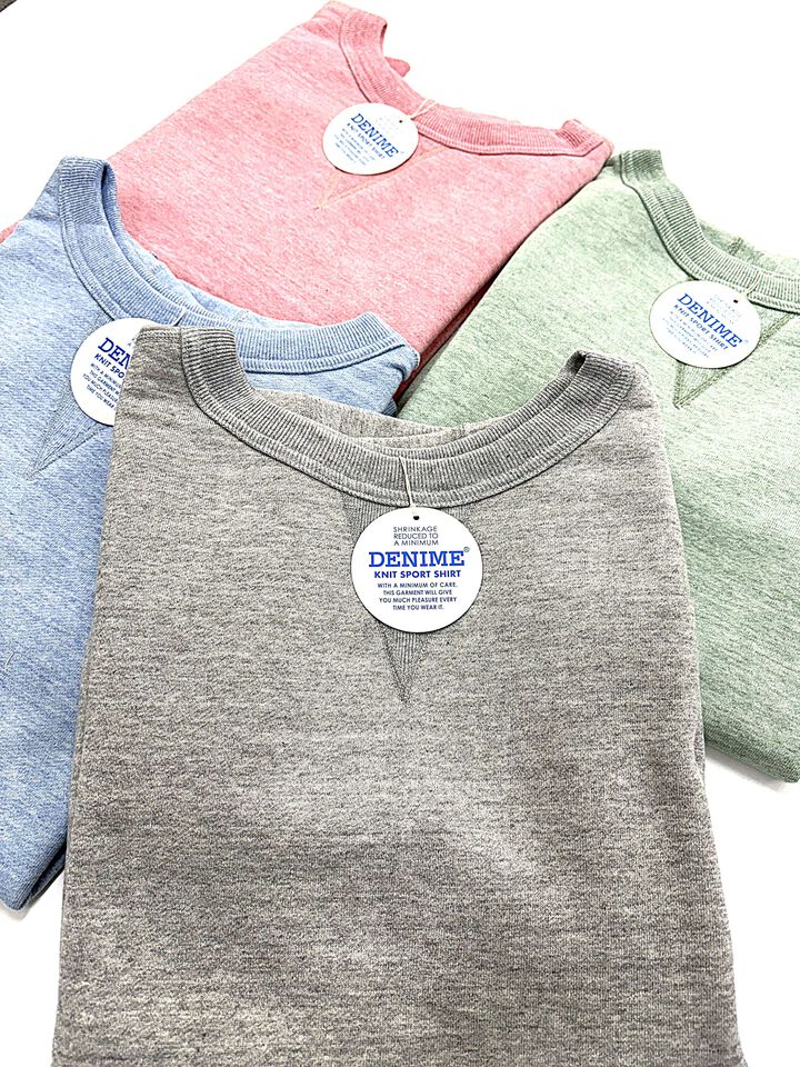 Lot 268 88/12 Heather 4-Needle Front V Crewneck Sweatshirt,GREEN, medium image number 3