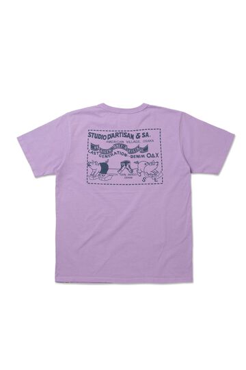 8214A Denim Pocket T-shirts (back print),PURPLE, small image number 1