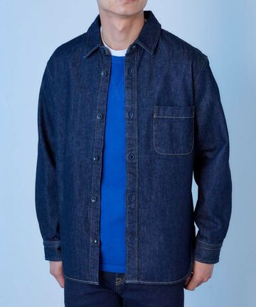 JBLS10013A 13oz Natural Indigo Denim Shirt-L,, small image number 4