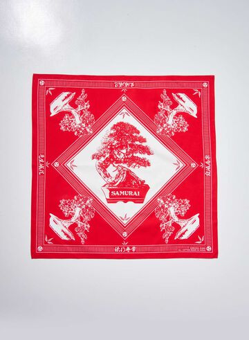 SJ-BANDANA-01 "BONSAI" COTTON BANDANA,RED, small image number 0