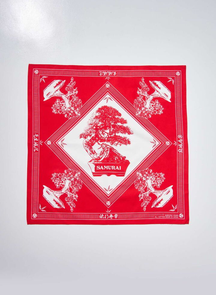 SJ-BANDANA-01 "BONSAI" COTTON BANDANA,RED, medium image number 0