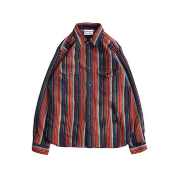 SIN23-02 Rope Indigo Heavy Nel Work Shirt,, small image number 0