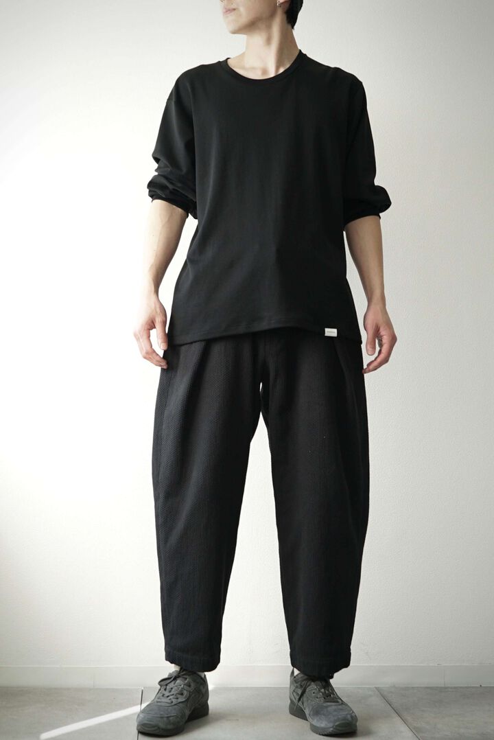 233PT20 Ancient Dyed Sashiko / W-Tuck Pants,LOGWOOD BLACK, medium image number 0