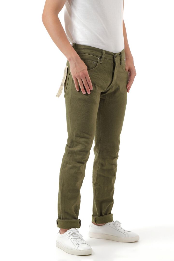 ONI-612-OLOL 12oz Olive warp and weft,  Selvedge Denim Relax Tapered-One Washed-29,, medium image number 11