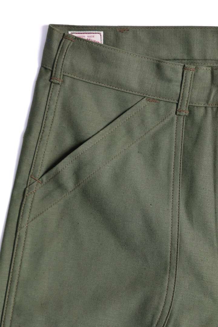 Lot 225 BACK SATIN BAKER PANTS,OLIVE DRAB, medium image number 3