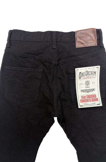 ONI902CCD-BKBK 15oz Crushed Concrete Denim Black x Black Kabuki Selvedge  Highrise Relax Tapered,, small image number 2