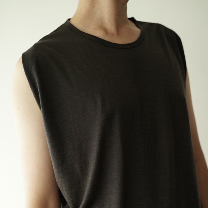 【CAPERTICA】CAP706CS29 Washable Wool Tank Top-BLACK-2,BLACK, medium image number 9