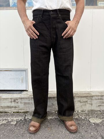 ONI222-BKOL 12oz Black x Olive Denim Super Wide Straight,, small image number 7