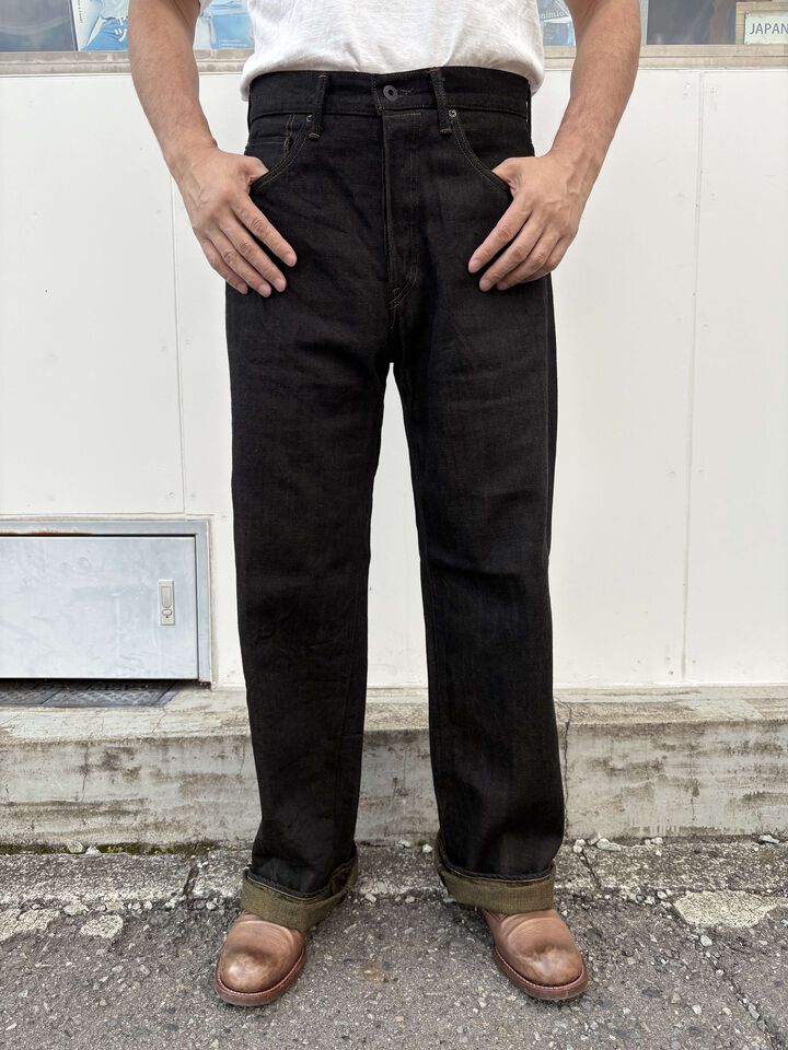 ONI222-BKOL 12oz Black x Olive Denim Super Wide Straight,, medium image number 7