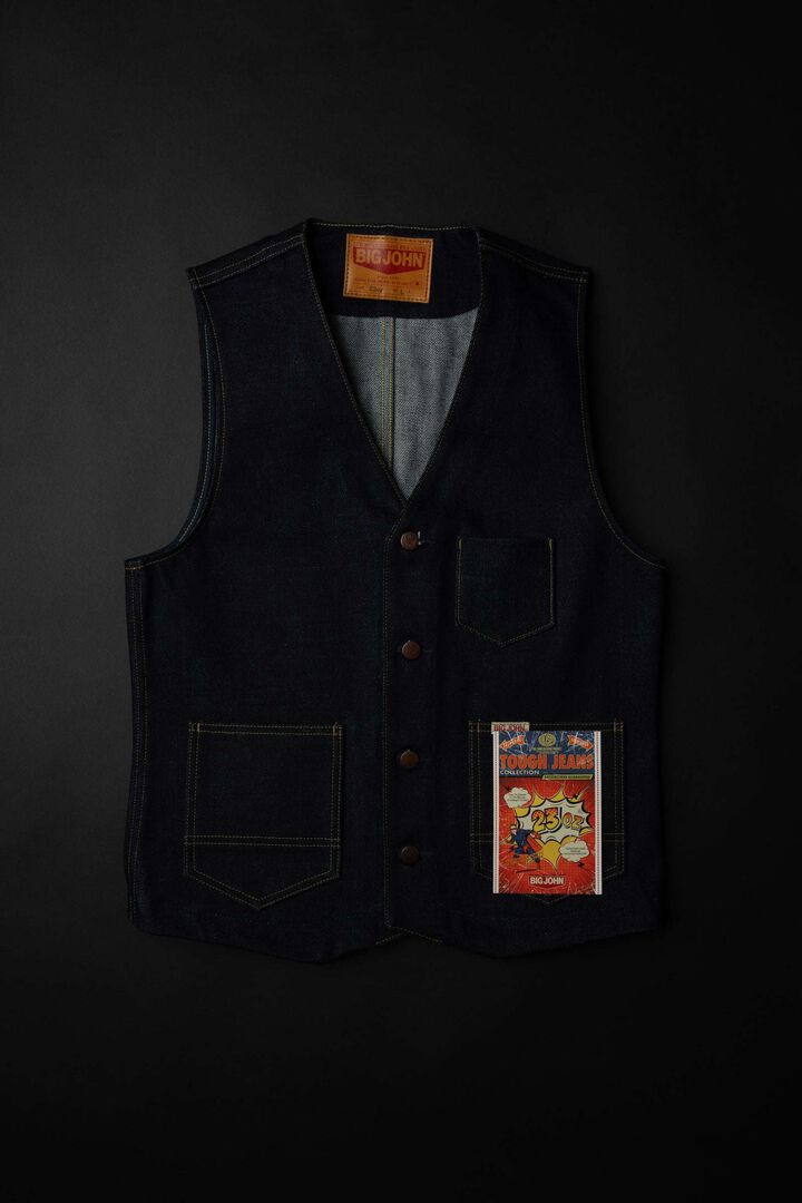 M602G 23OZ M1 HEAVY OZ DENIM VEST,, medium image number 2