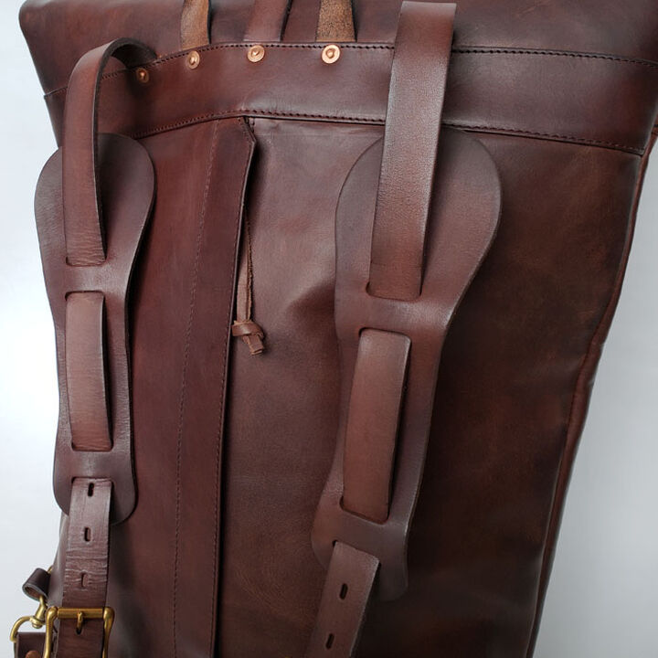 VS-205L LEATHER ROLL TOP Back pack (BROWN),, medium image number 2