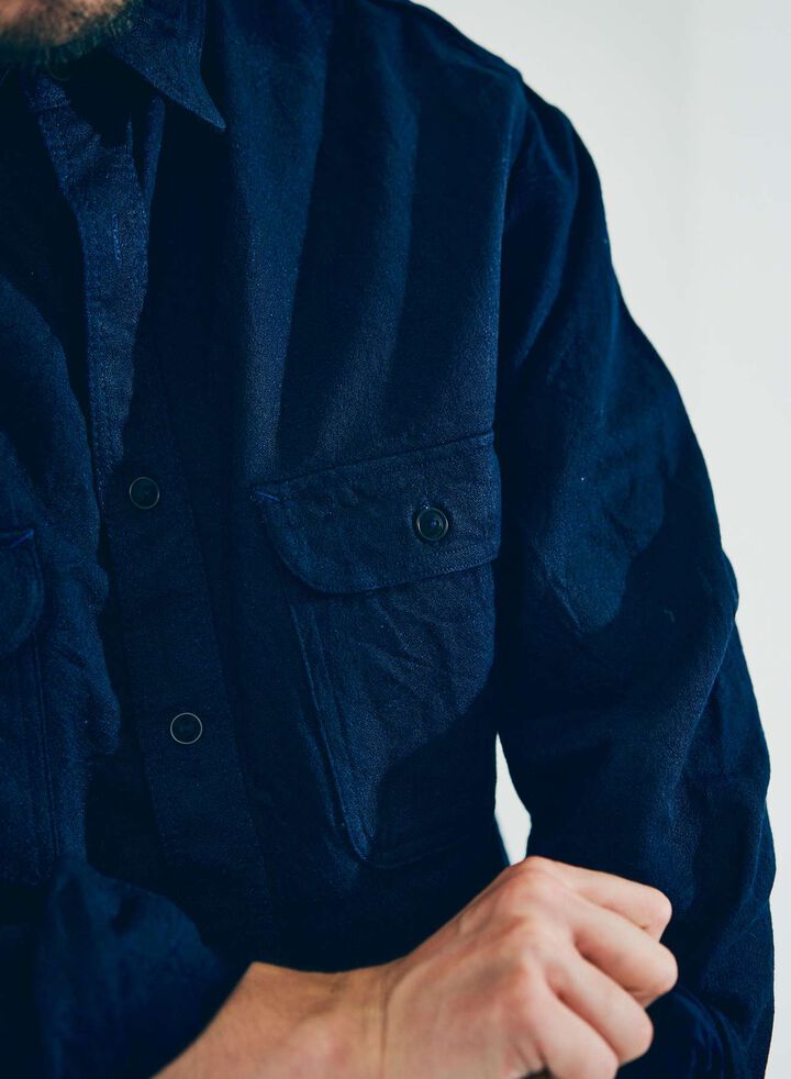 SSS25-01 "INDIGO SNAKE" JACQUARD SHIRT,INDIGO, medium image number 4