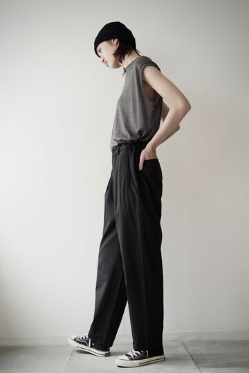 241PT02 Washable Wool Tro / The Slacks,DARK GRAY, small image number 7