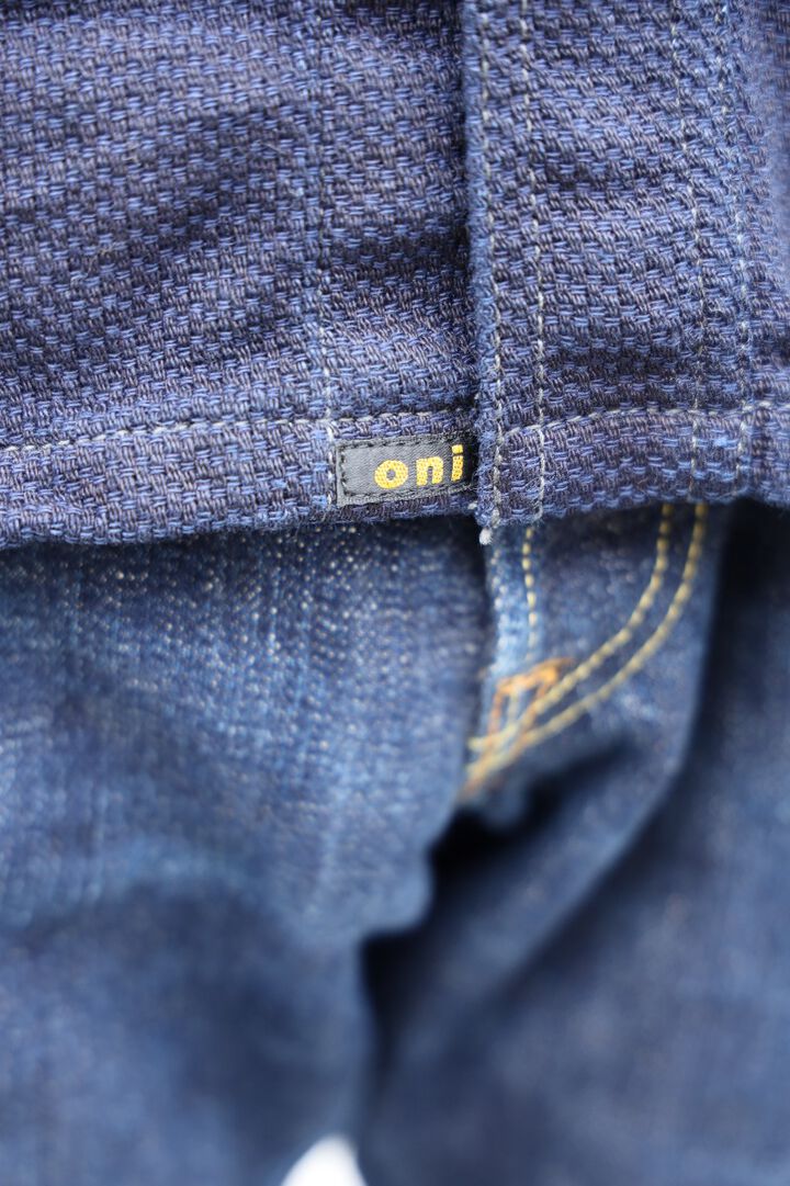ONI-02100-ID Sashiko-like Indigo x Indigo Dobby Shirt Jacket-38,, medium image number 4
