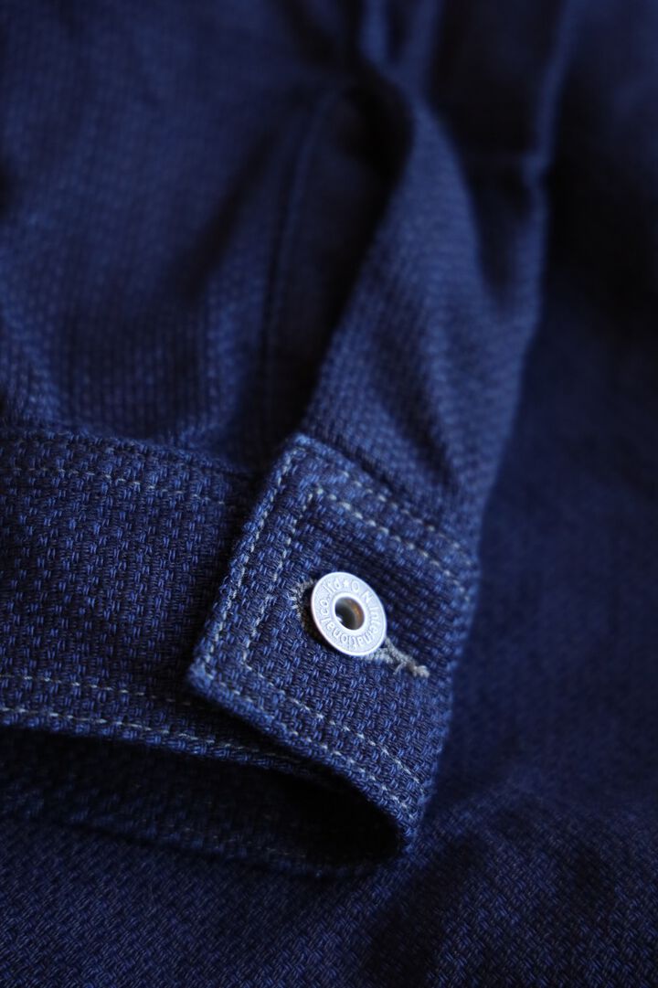 ONI-02100-ID Sashiko-like Indigo x Indigo Dobby Shirt Jacket-38,, medium image number 12