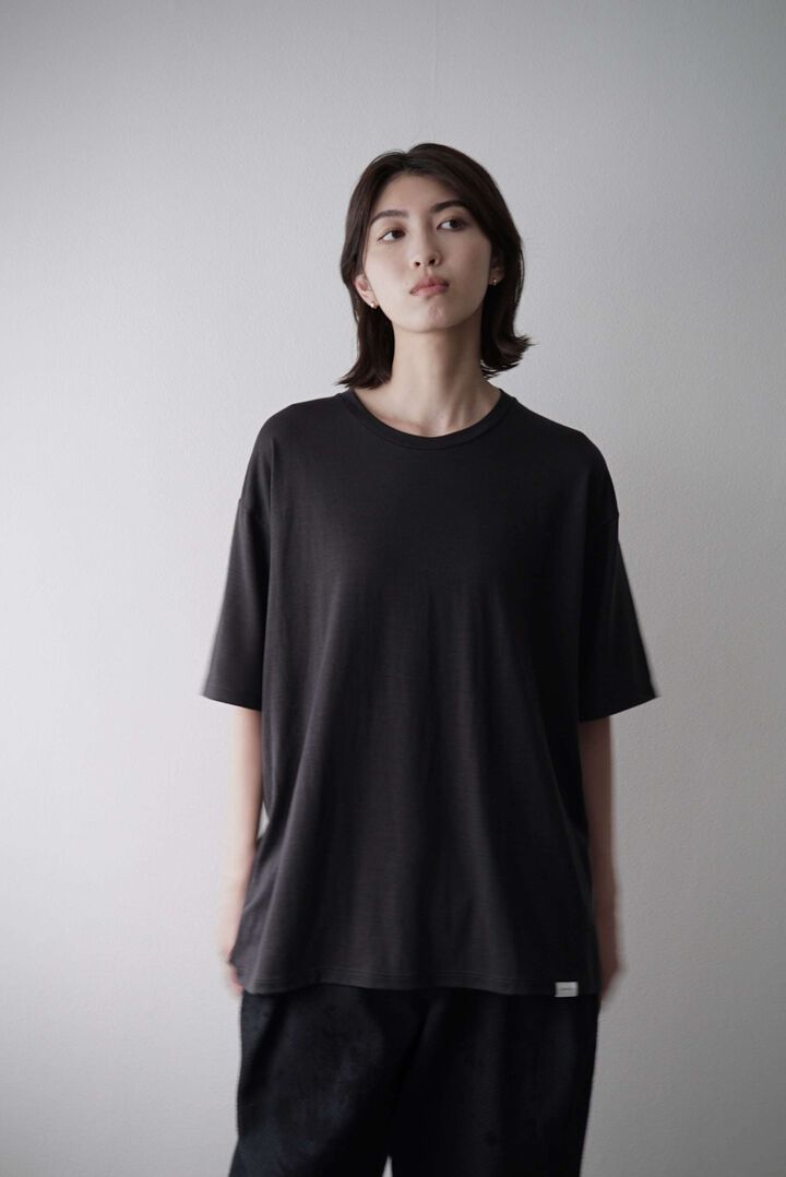 【CAPERTICA】CAP708CS02 Super140s Washable Wool Jersey / S140 Wool Tee,MIDNIGHT, medium image number 13