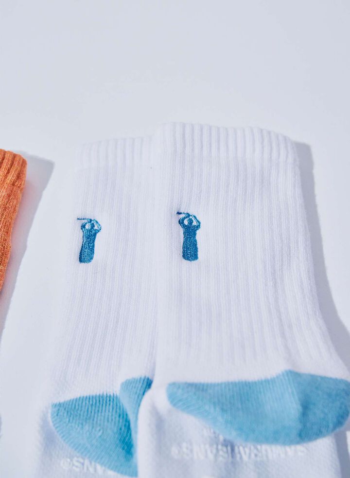 SJKS25-NEL CREW SOCKS,NAVY × RED, medium image number 12