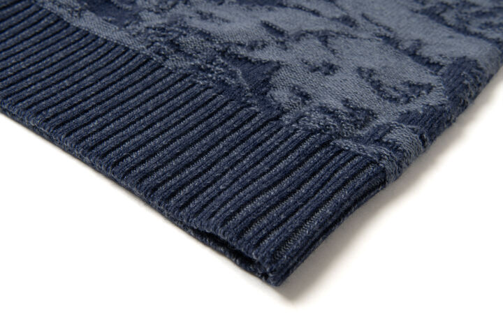 8184 Pig Camouflage Knit Cardigan,NAVY, medium image number 7