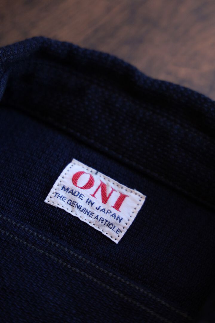 ONI-02100-ID Sashiko-like Indigo x Indigo Dobby Shirt Jacket-38,, medium image number 13