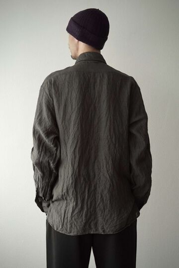 【CAPERTICA】CAP710SH12 Sunny Dry Linen / F/F Shirts,OFF BLACK, small image number 6