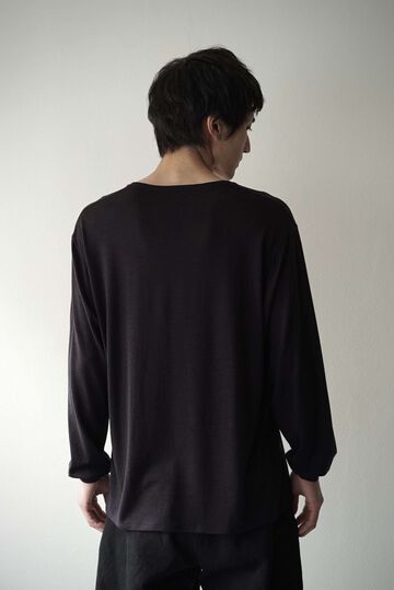 【CAPERTICA】CAP708CS22 Super120s Washable Wool Jersey /Vneck L/S Tee,SHIGOKU-IRO, small image number 2
