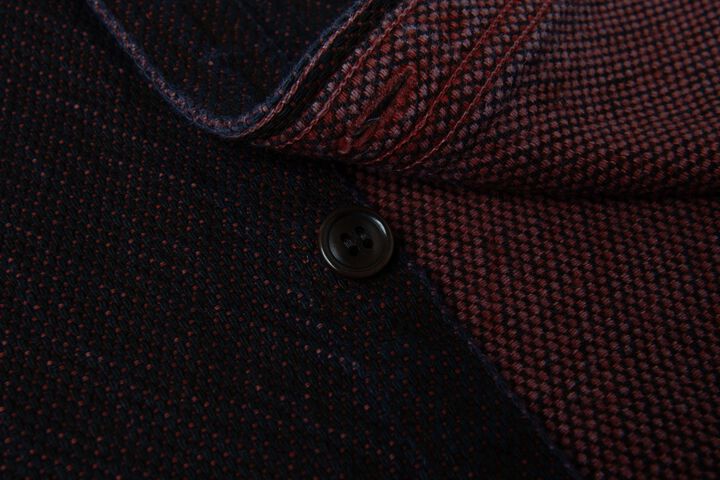 【Pre-Order】5755 13oz Bengara-dyed Sashiko Shirts,RED, medium image number 5