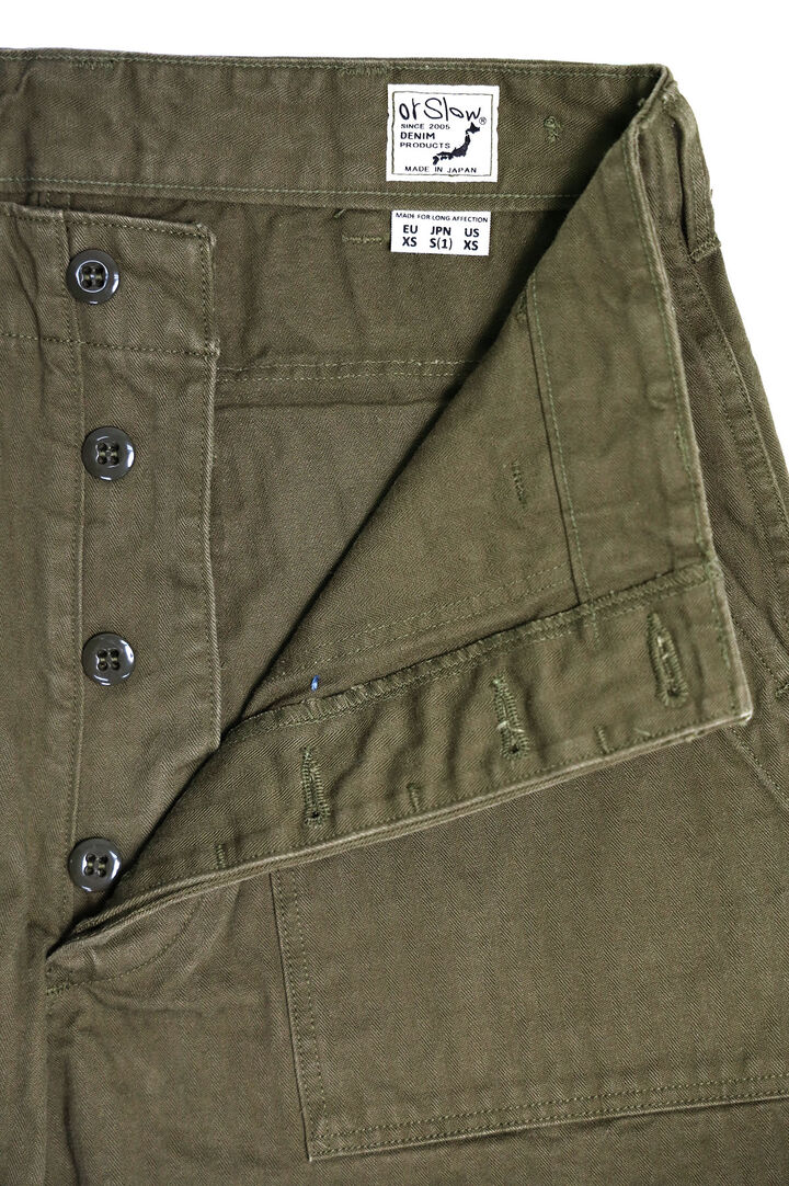 03-V5002 Herringbone Vintage Fit Fatigue Pants (76 ARMY GREEN),, medium image number 3