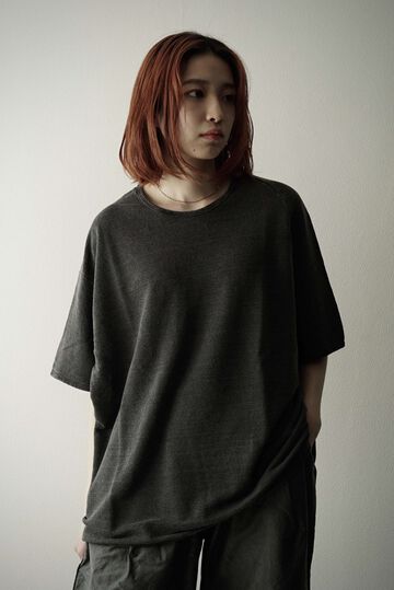 【CAPERTICA】CAP708CS04-ND Natural Dyed Linen Heavy Jersey / Asymmetry Tee,KAKISHIBU, small image number 4