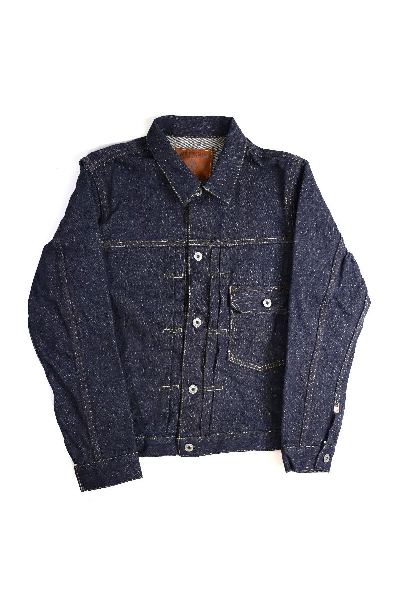 ONI01507 NI 16.5oz Natural Indigo Rope Dyeing Denim 1st Type Jacket