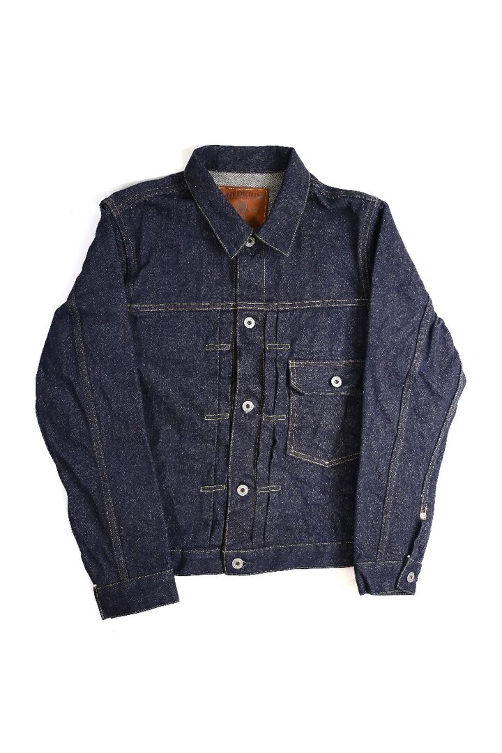 ONI01507-NI 16.5oz Natural Indigo Rope Dyeing Denim 1st Type Jacket